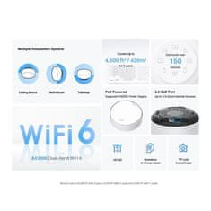 TP-Link Usmerjevalnik WiFi Deco X50-PoE(1 paket) WiFi 6, 1x 2,5GLAN, 1x GLan s PoE, 2,4/ 5GHz AX3000