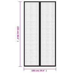 Vidaxl Zavesa proti mrčesu 2 kosa z magnetnimi bloki črna 220x100 cm