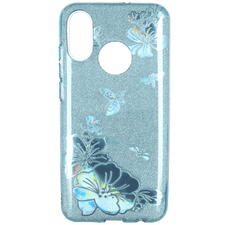 Nemo Ohišje Glitter Glitter SAMSUNG GALAXY A9 2018 blue flower