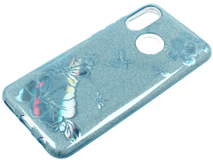 Nemo Ohišje Glitter Glitter SAMSUNG GALAXY A9 2018 blue flower