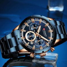 Curren CURREN 8355 New Fashion Chronograph Quartz Watch za moške - iz nerjavečega jekla Luksuzni športni ura, Top Brand Elegance in Relogio Masculino blue