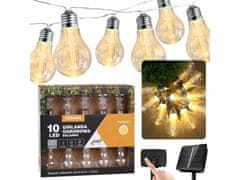 GARDEN LINE Sončna vrtna girlanda 10 LED tople bele barve, svetlobna veriga 3,8 m 