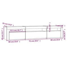 Vidaxl TV omarica z LED lučkami rjav hrast 195x35x40 cm