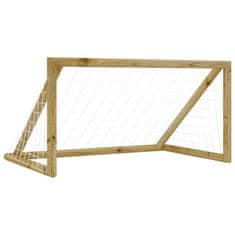 Vidaxl Nogometni gol z mrežo 120x60x80 cm impregnirana borovina