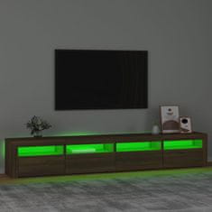 Vidaxl TV omarica z LED lučkami rjav hrast 240x35x40 cm