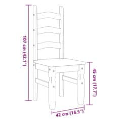 Vidaxl Jedilni stoli 2 kosa Corona 42x47x107 cm trdna borovina