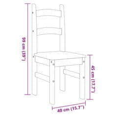 Vidaxl Jedilni stoli 2 kosa 40x46x99 cm trdna borovina