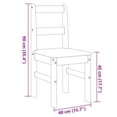 Vidaxl Jedilni stoli 2 kosa Panama sivi 40x46x90 cm trdna borovina