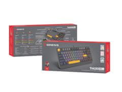 Genesis Gaming Keyboard THOR 230/TKL/RGB/Outemu Red/Wired USB/US layout/Anchor Negative Grey