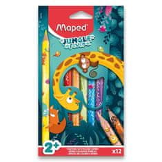 Maped Jumbo Jungle Fever barvice 12 barv, trikotne