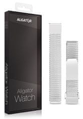Nadomestni kovinski trak za uro Aligator Watch Lady 16 mm, srebrn