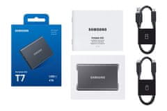 Samsung zunanji SSD 4TB T7 USB 3.2 Gen2 (brez: do 1050/do 1000 MB/s) siva