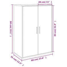 Vidaxl Komoda bela 60x31x84 cm inženirski les