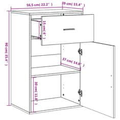 Vidaxl Omara siva sonoma 56,5x39x90 cm inženirski les