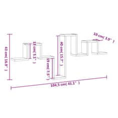 Vidaxl Stenska polica dimljeni hrast 104,5x10x43 cm inženirski les
