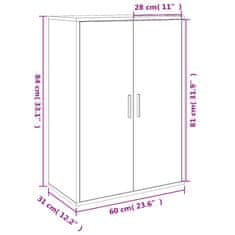 Vidaxl Komoda 2 kosa črna 60x31x84 cm inženirski les