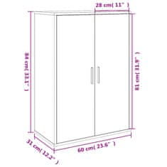 Vidaxl Komoda 2 kosa betonsko siva 60x31x84 cm inženirski les