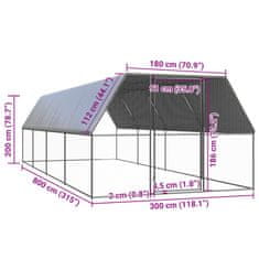 Vidaxl Zunanji kokošnjak 3x8x2 m pocinkano jeklo