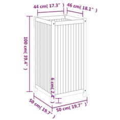 Vidaxl Vrtno cvetlično korito s podlogo 50x50x100 cm akacijev les