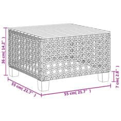 Vidaxl Vrtna miza črna 55x55x36 cm poli ratan in akacijev les