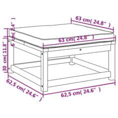 Vidaxl Vrtni stolček za noge z blazino trden akacijev les
