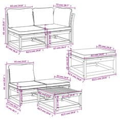 Vidaxl Vrtna sedežna garnitura 6-delna z blazinami trden akacijev les