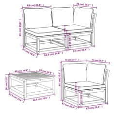 Vidaxl Vrtna sedežna garnitura 6-delna z blazinami trden akacijev les