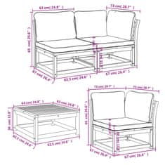 Vidaxl Vrtna sedežna garnitura 6-delna z blazinami trden akacijev les