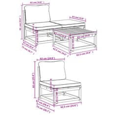 Vidaxl Vrtna sedežna garnitura 4-delna z blazinami trden akacijev les