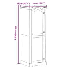 Vidaxl Garderobna omara Corona 55x52x170 cm trdna borovina