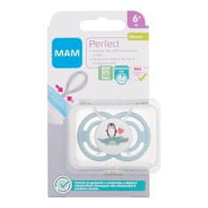 MAM Perfect Silicone Pacifier 6m+ Penguin zobem prijazna silikonska duda 1 kos