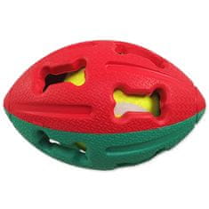 Dog Fantasy Míček DOG FANTASY gumový rugby tenisákem mix barev 12,5 cm