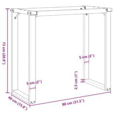 Vidaxl Noge za jedilno mizo O-okvir 80x40x73 cm lito železo