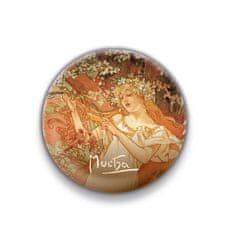 Magnet Alfons Mucha - Pomlad, okrogel, 5 cm