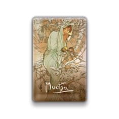 Magnet Alfons Mucha - Zima, 54 × 85 mm