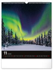 Notique Stenski koledar Aurora Borealis 2025, 30 x 34 cm