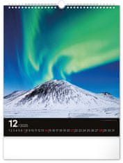 Notique Stenski koledar Aurora Borealis 2025, 30 x 34 cm