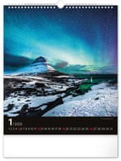 Notique Stenski koledar Aurora Borealis 2025, 30 x 34 cm