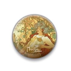 Magnet Alfons Mucha - Jesen, okrogel, 5 cm