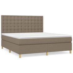 Vidaxl Box spring postelja z vzmetnico taupe 180x200 cm blago