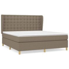 Vidaxl Box spring postelja z vzmetnico taupe 180x200 cm blago