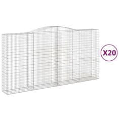 Vidaxl Obokane gabion košare 20kosov 400x50x200/220cm pocinkano železo