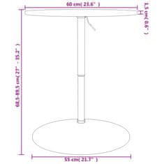 Vidaxl Barska miza svetlo rjava Ø60x89,5 cm trdna hrastovina