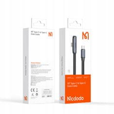 Mcdodo Mcdodo Kotni Usb-C Kabel Za Hitro Polnjenje Usb Tipa C 3A 65W Črn 1M