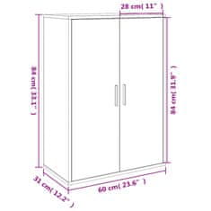 Vidaxl Komoda črna 60x31x84 cm inženirski les