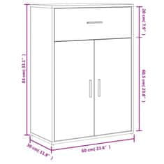 Vidaxl Komoda 2 kosa črna 60x30x84 cm inženirski les