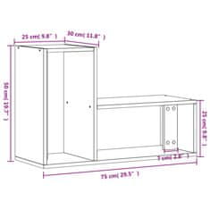 Vidaxl TV omarica 2 kosa siva sonoma 75x30x50 cm inženirski les