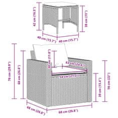 Vidaxl Vrtna sedežna garnitura 4-delna z blazinami bež poli ratan