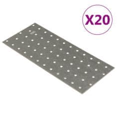 Vidaxl Perforirane plošče 20 kosov 2 mm 240x100 mm pocinkano jeklo