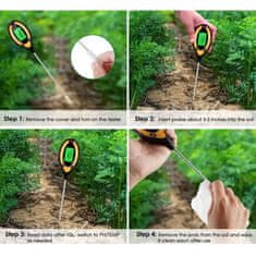 HOME & MARKER® Digitali Tester Zemlje 4v 1 (Merilec PH , Vlažnosti, Osvetlitve in Temperature Zemlje) | SOILMETER